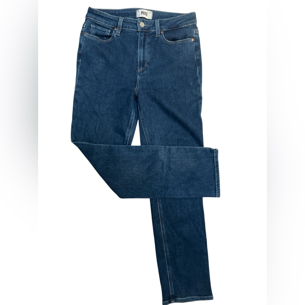 PAIGE Dark Blue Straight Leg Jeans
